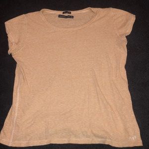 Abercrombie & Fitch Yellow & White Stripped Tee